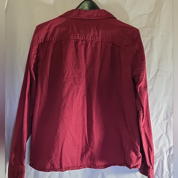 CE Schmidt Burgundy Button Down Workwear Womens L Cotton Shirt Fit for Her - Picture 3 of 5